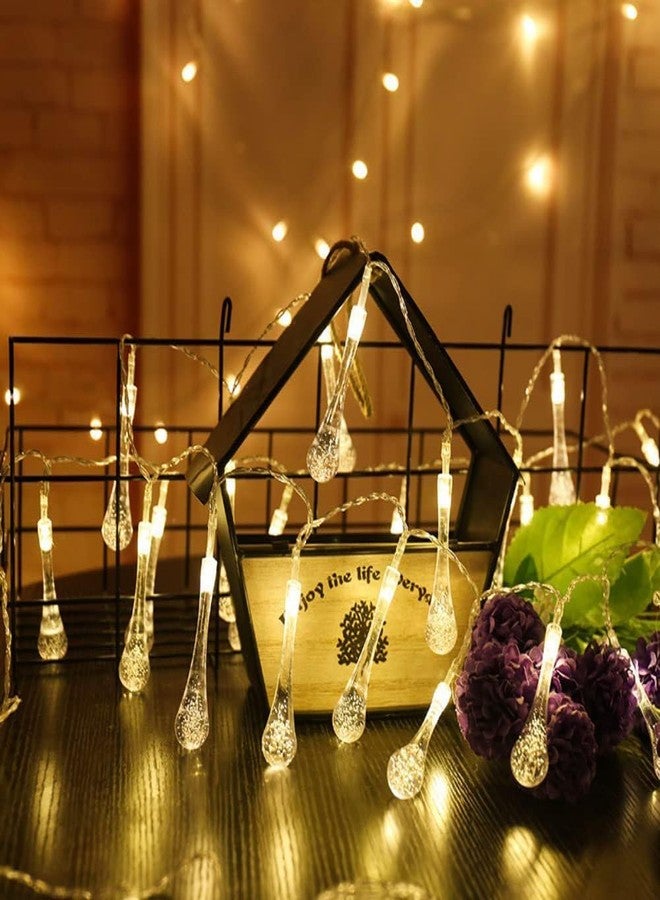 One94Store أضواء سلسلة متدلية من One94Store - 14 مصباح LED، 3 أمتار، أبيض دافئ، أضواء زينة مقاومة للماء للاستخدام الداخلي/الخارجي، الحدائق، ديوالي، عيد الميلاد، حفلات الزفاف، الحفلات والمهرجانات (عبوة من قطعة واحدة) - Image 2
